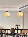 Lampe à suspension de salle à manger en tissu rétro japonais