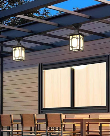 Chinese style outdoor waterproof villa corridor pavilion courtyard ceiling lamp