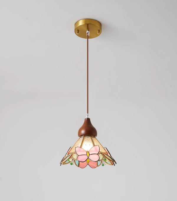 Vintage solid wood butterfly bedside chandelier