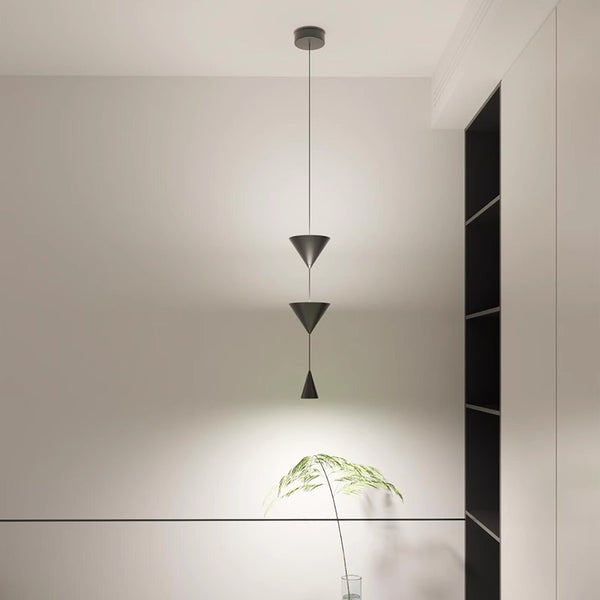 Minimalist conical bedroom bedside background wall chandelier