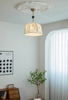 Lustre médiéval en bois massif de style crème
