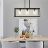 American retro rectangular iron glass restaurant chandelier