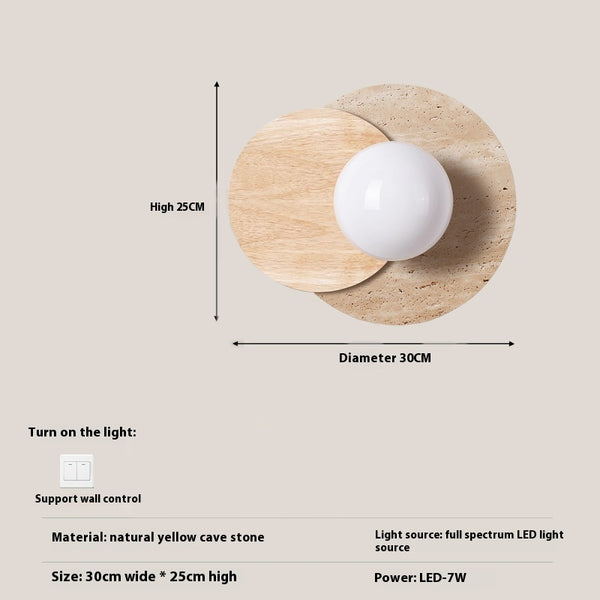 Japanische Wandlampe im Wabi-Sabi-Stil