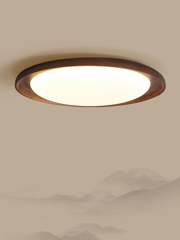 Ultradünne Deckenlampe aus Walnussholz für das Schlafzimmer