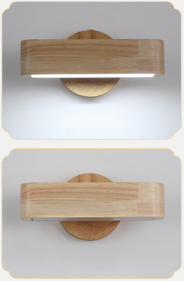 LED-Wandleuchte aus Massivholz