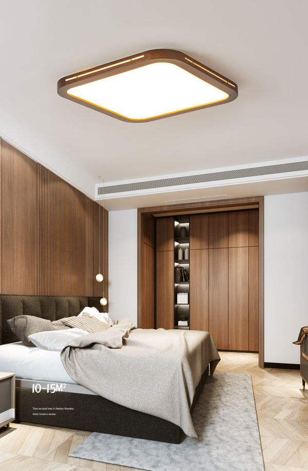 LED-Deckenleuchte aus Walnussholz