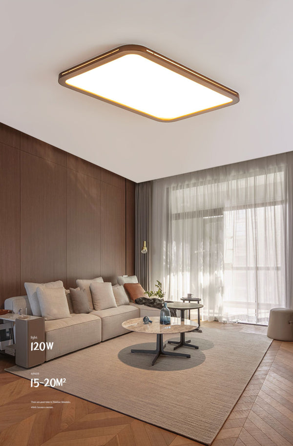 LED-Deckenleuchte aus Walnussholz