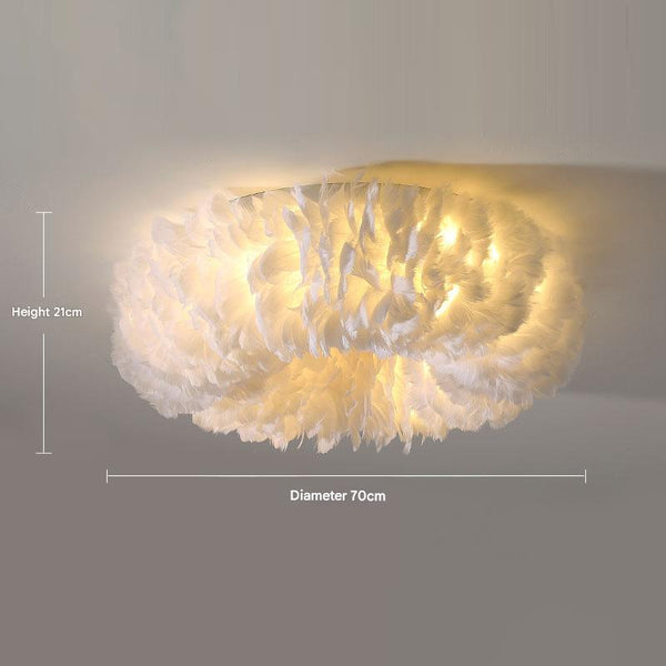 Cream style feather bedroom ceiling lamp