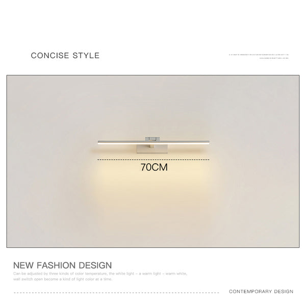 Simple LED retractable mirror front wall lamp