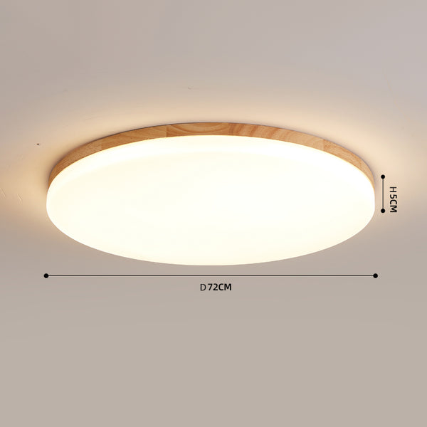 Ultradünne LED-Deckenleuchte aus Massivholz