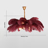 Creative personality all-copper ostrich feather chandelier