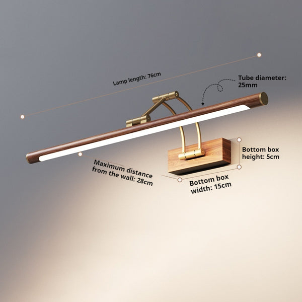 Applique murale à LED en bois effet miroir
