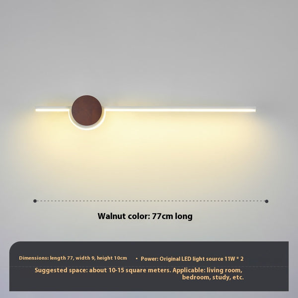 Minimalistische LED-Wandleuchte aus Massivholzstreifen