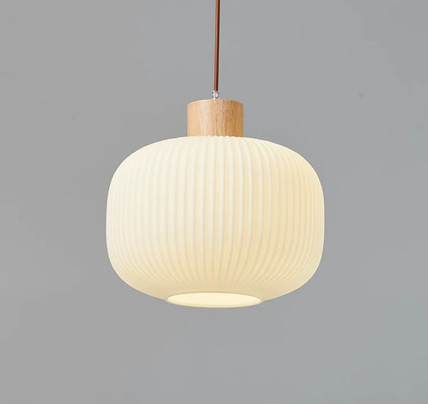 Japanese style solid wood glass restaurant bar Pendant light