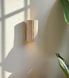 Japanese style yellow travertine stripe bedroom corridor wall lamp