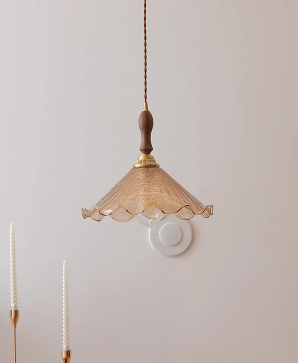 Retro tea-colored glass dining room bedroom chandelier