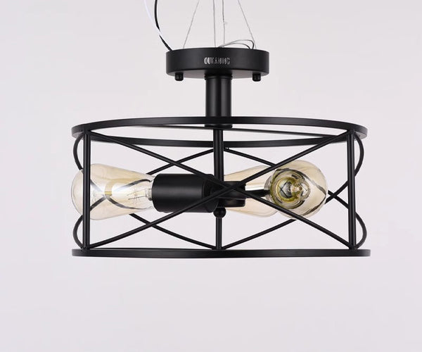 American retro bedroom corridor iron ceiling lamp
