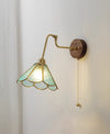 Medieval style glass bedroom bedside wall lamp