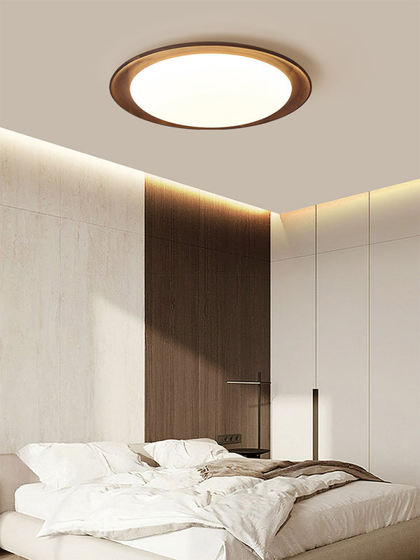 Ultradünne Deckenlampe aus Walnussholz für das Schlafzimmer