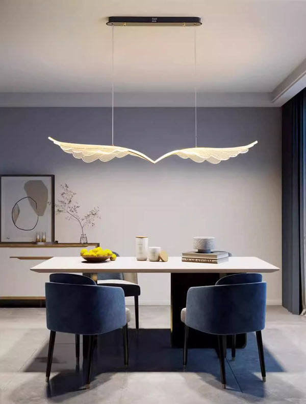 Nordic long strip creative wings led dining chandelier