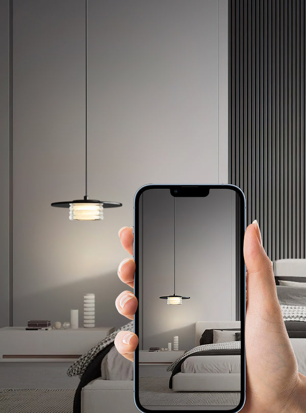 Nordic simple black bedroom bedside chandelier