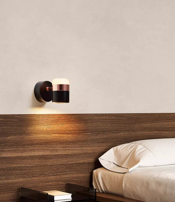Lampe murale de chevet rotative à LED pour chambre à coucher