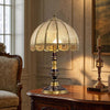 Retro full copper glass bedroom living room study table lamp