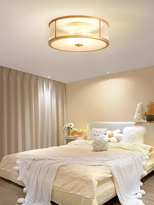 Copper bedroom ceiling lamp