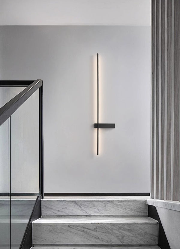 Minimalist all-copper long strip wall lamp