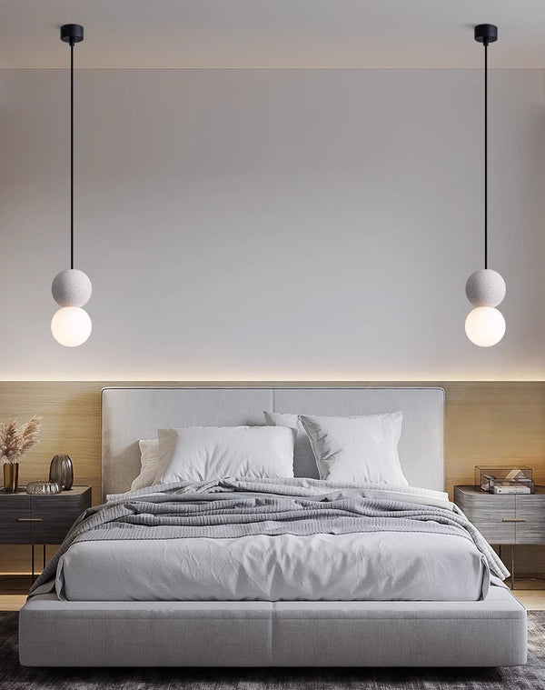 Wabi-sabi style terrazzo bedroom bedside small Pendant light