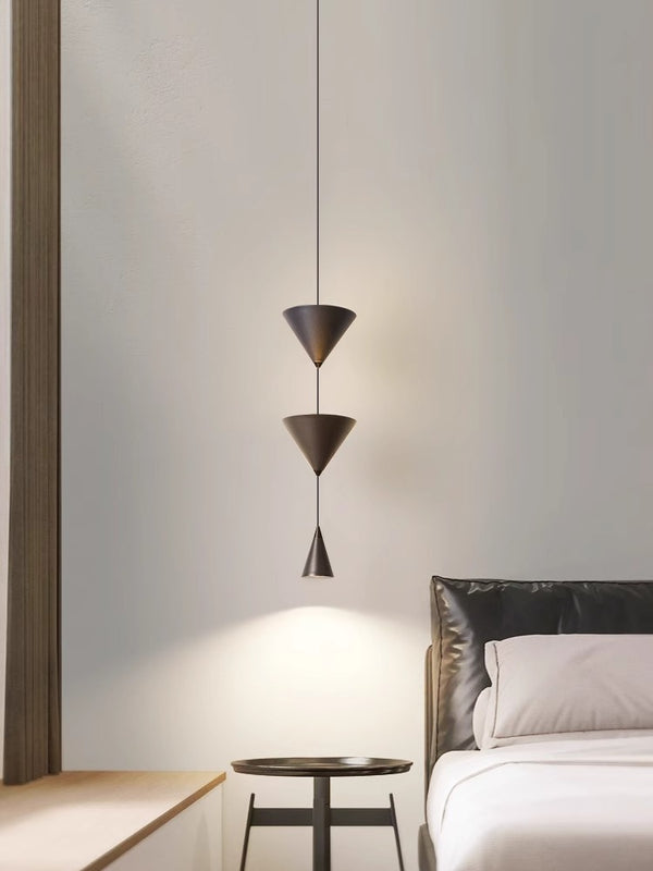 Minimalist conical bedroom bedside background wall chandelier
