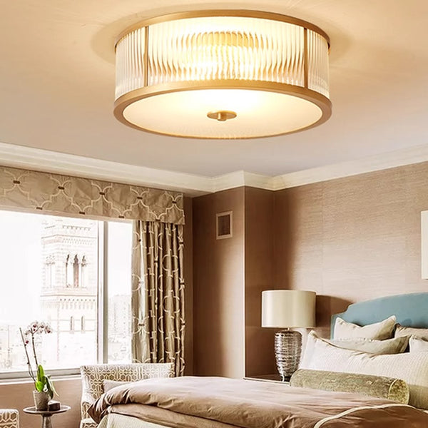 Copper bedroom ceiling lamp