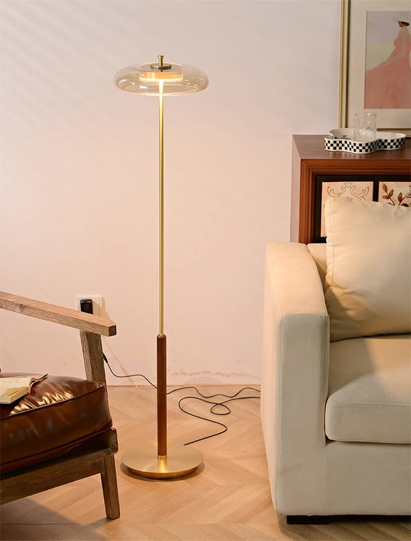 American retro solid wood floor lamp