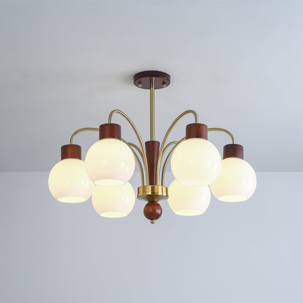 Lustre aux fruits dorés de style crème