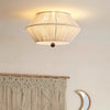 Japanese style wabi-sabi style hemp rope woven bedroom ceiling lamp