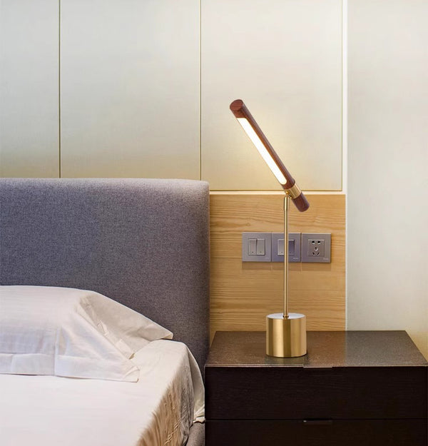 Creative personality wood grain bedside desk lamp