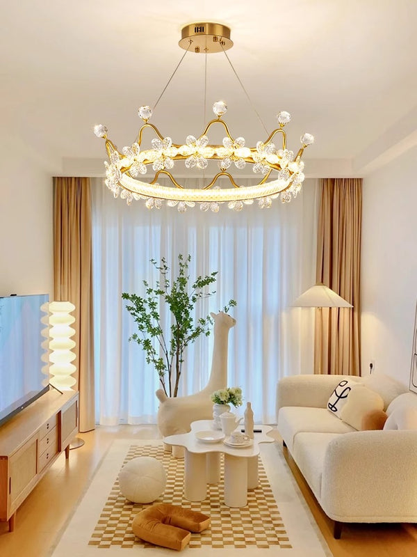 Creative Crown Crystal Bedroom Chandelier
