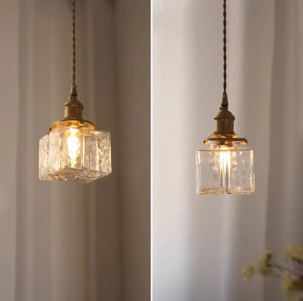 Japanese style vintage brass glass dining room bedroom Pendant light