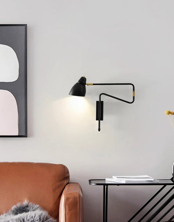 Lampe de chevet murale pliable et rétractable à long poteau