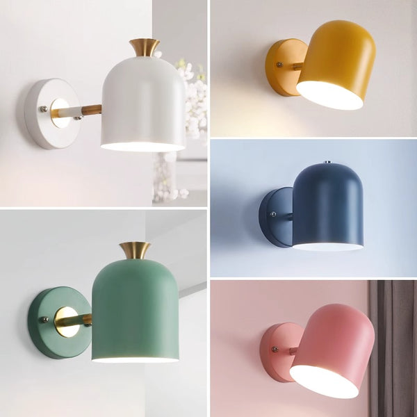 Nordic creative macaron living room bedroom LED wall lamp