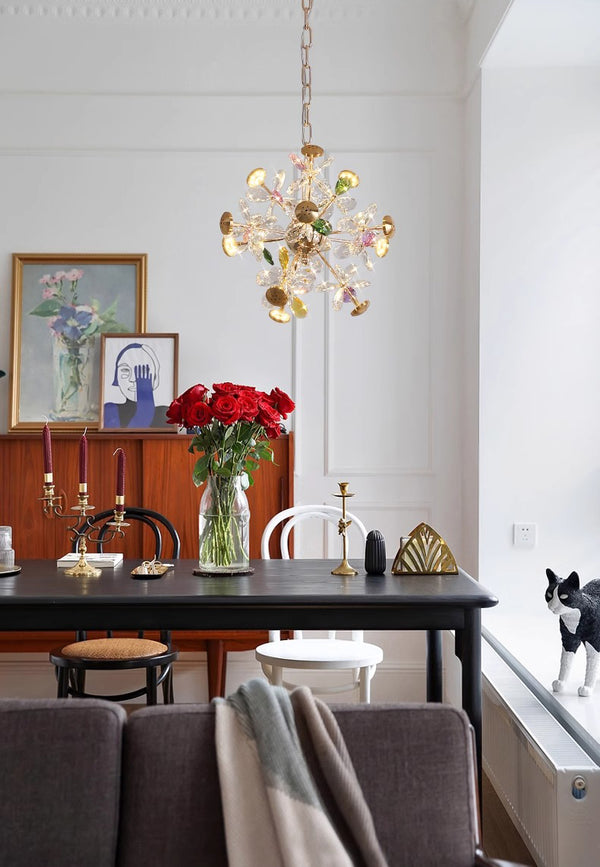 Creative petal dandelion colored crystal chandelier