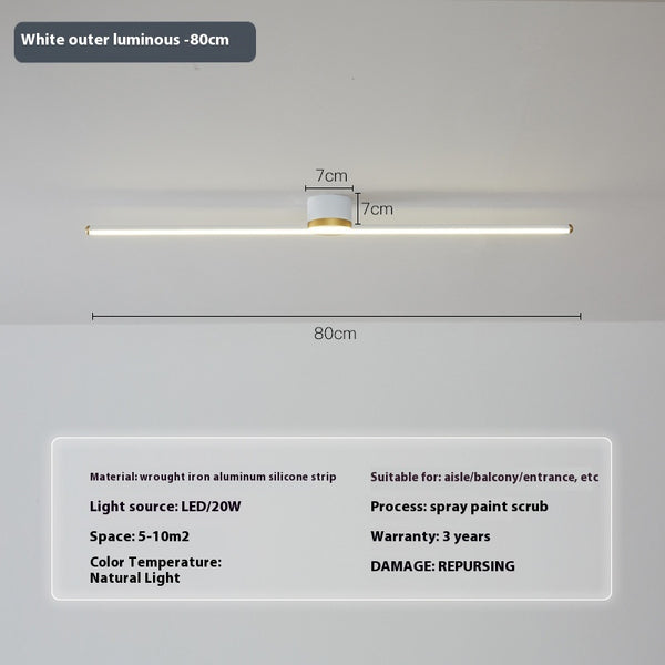 Minimalist long strip ceiling light