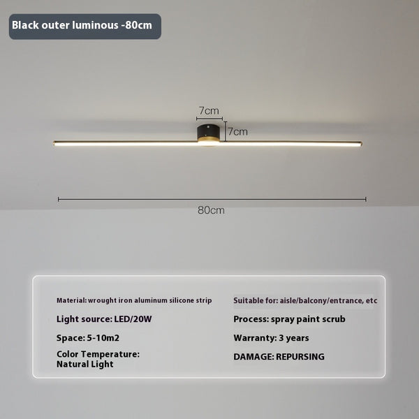 Minimalist long strip ceiling light
