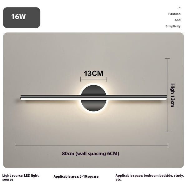 Applique murale créative à miroir à longue bande géométrique