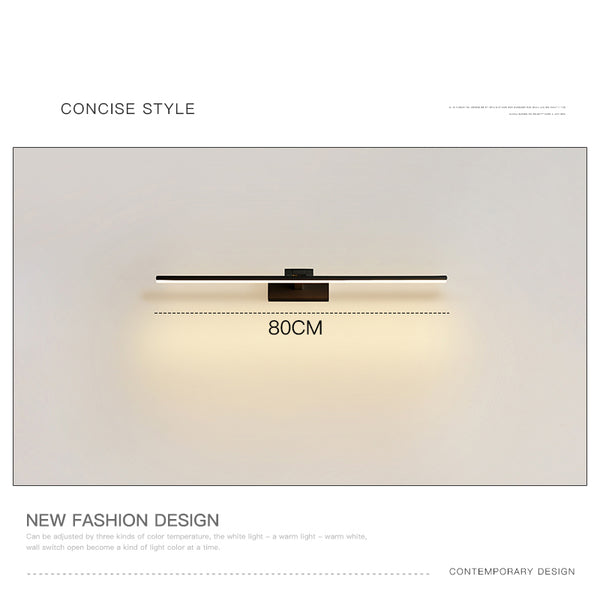 Simple LED retractable mirror front wall lamp