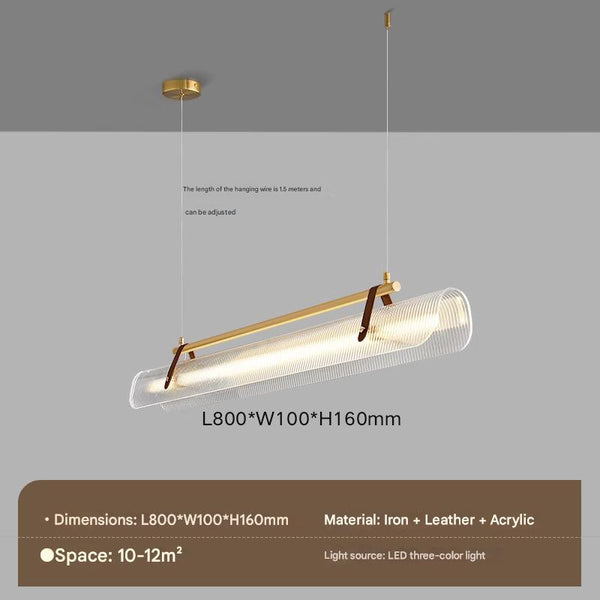 Lustre de salle à manger créatif en cuir à longues bandes