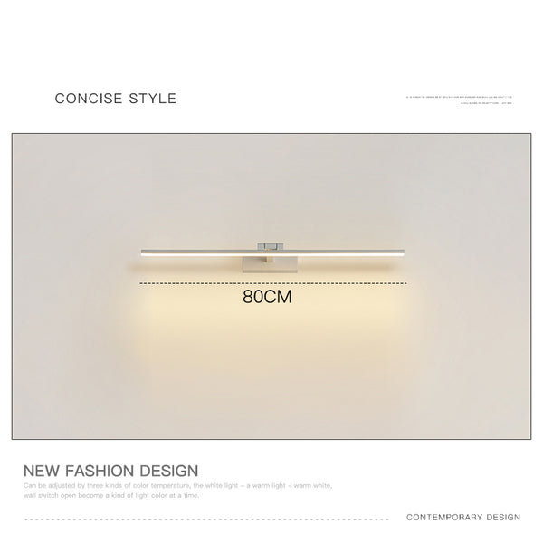 Simple LED retractable mirror front wall lamp