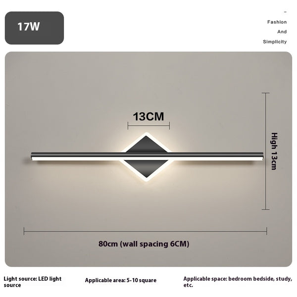 Applique murale créative à miroir à longue bande géométrique