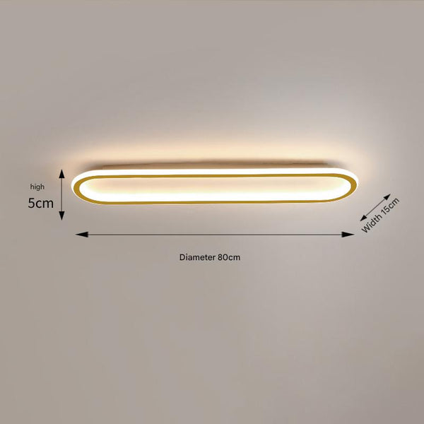 Elliptical strip LED corridor ceiling light