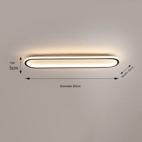 Elliptical strip LED corridor ceiling light